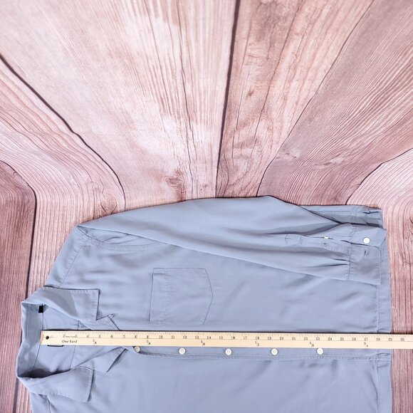 Todd Snyder Mens Size XL Slim Fit Rayon Hollywood Button Up Shirt Steel Blue - Picture 14 of 14